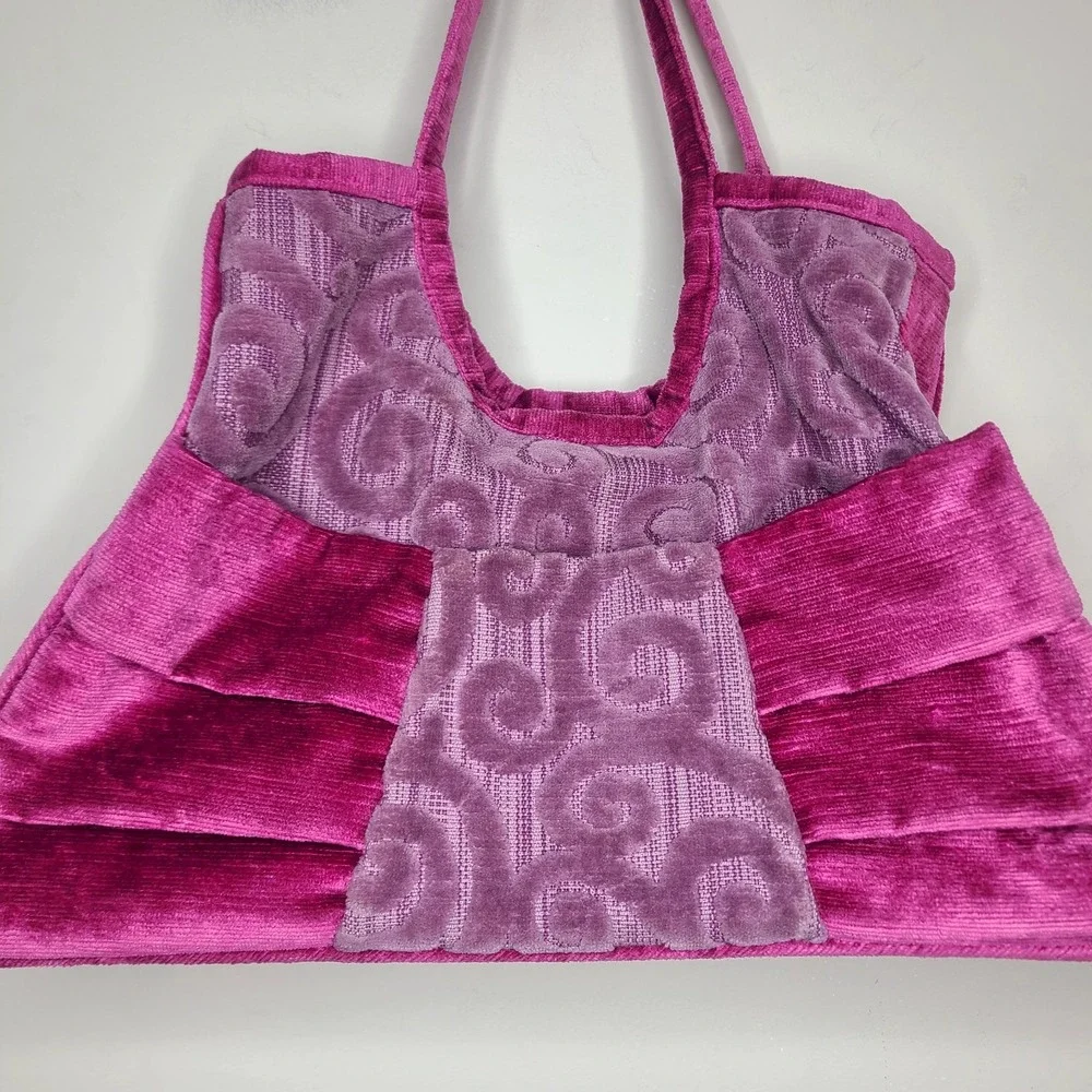 Offhand Designs‎ Knitting Project Bag Carpet Bag Purple Pink Swirl Design Rare